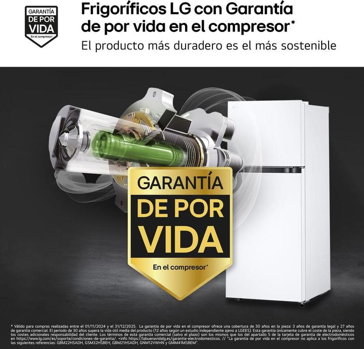 Produktbild LG Kühl-Gefrierkombination GTBV22SWNJ Weiss (217 l)