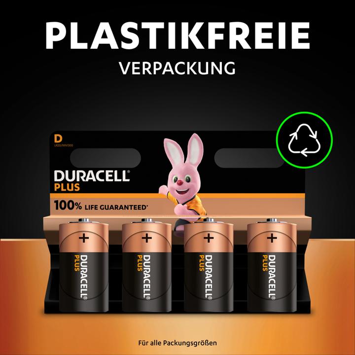 Produktbild Duracell Plus (4 Stk., D)