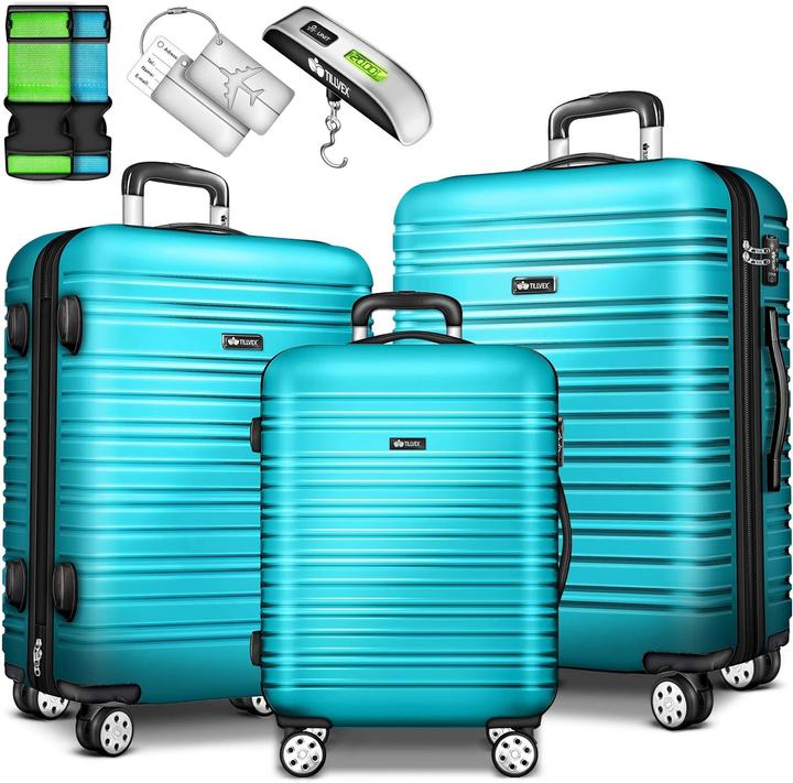 Image du produit Tillvex 3-teilige Reisekoffer-Set mit Kofferwaage & Anhänger