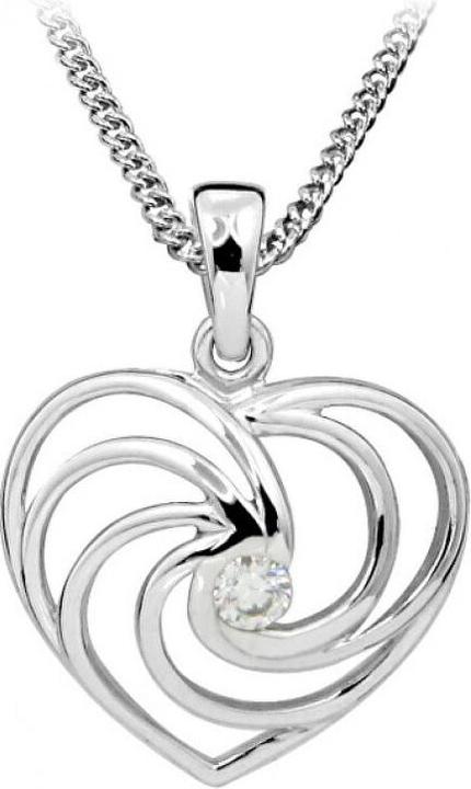 Immagine prodotto Silver Cat Collana con cuore romantico e zircone SC408 (Argento)