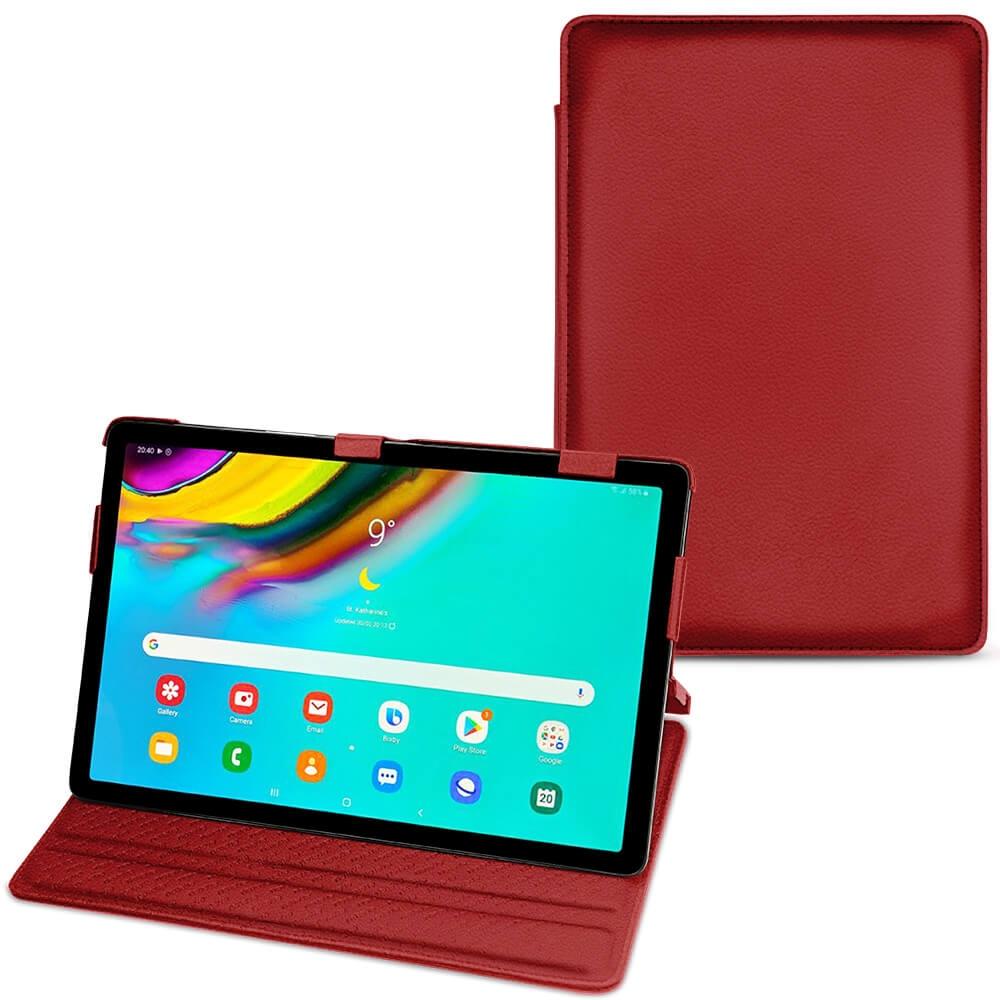 Noreve Lederschutzhülle horizontal (Galaxy Tab S5e), Tablet Hülle, Rot