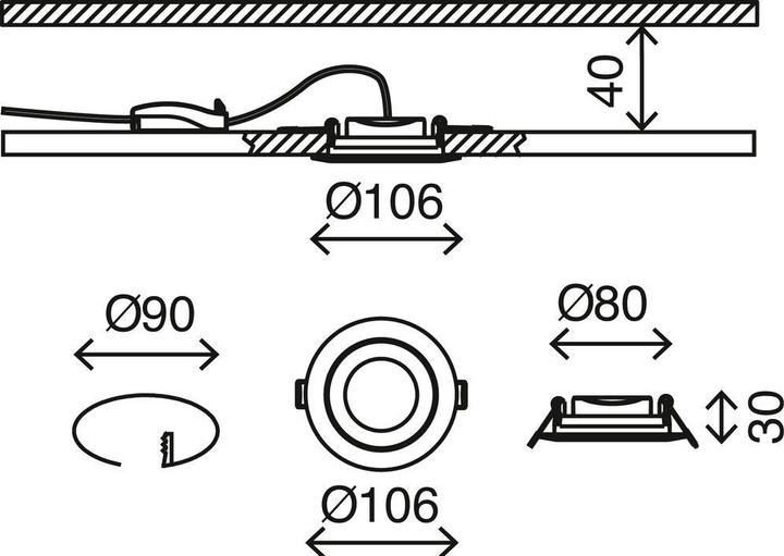 Produktbild Briloner LED Einbauleuchte, weiss, 3xLED-Platine/4,8W (600 lm)