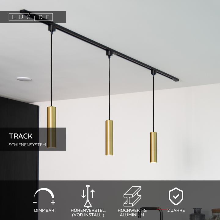 Produktbild Lucide TRACK FLORIS pendel - Schienensystem - 1xGU10 - Mattes Gold / Messing 09955/01/02 (GU10)