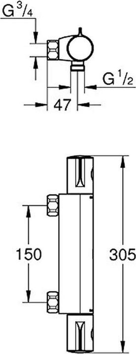 Produktbild Grohe Grohtherm 800 Thermostat-Brausebatterie