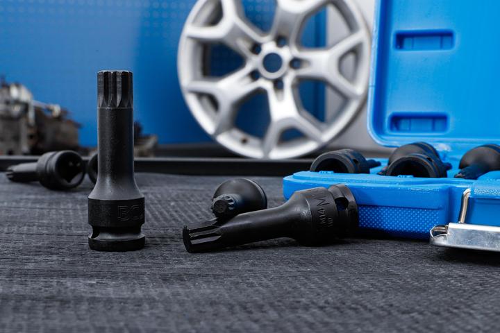 Actual product image BGS Impact Bit Socket Set 12.5 mm (1/2") Drive Spline (for XZN) M4 - M16 9 pcs. (Internal multi-tooth M4 - M16)
