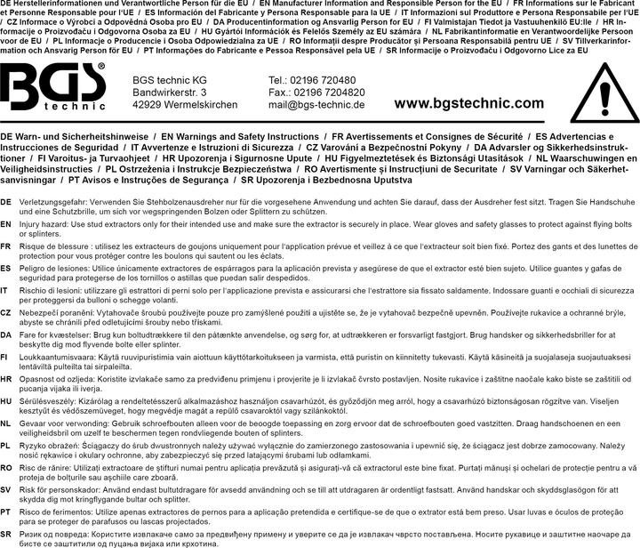 Actual product image BGS Stud Extractor 6,3 mm (1/4") 3.5 mm