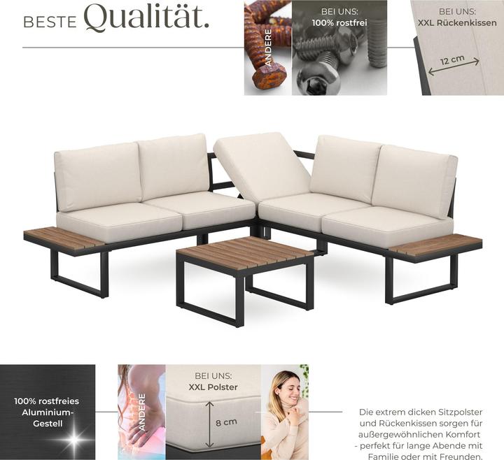 Image du produit tectake Garten-Lounge-Set Eliar, 4-teilig, mit Aluminiumgestell