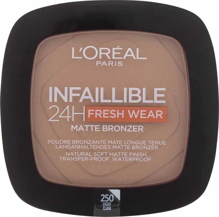 L'Oréal Paris Infaillible 24H Fresh Wear Matte Bronzer (250 Light, Bronzer, 9 g)