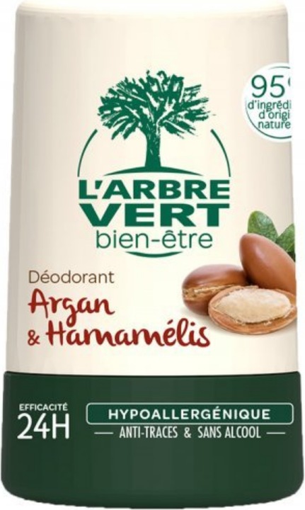 Image du produit L'arbre vert Déodorant Eco Argan & Hamamélis (Roll-on, 50 ml)