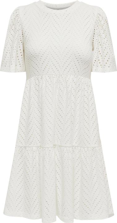 JdY Broderie Anglaise Kleid mit kurzen Ärmeln