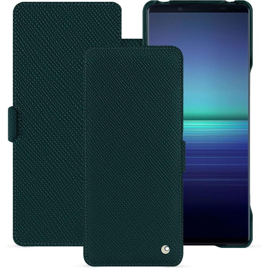 Noreve Lederschutzhülle horizontal (Sony Xperia 1 V), Smartphone Hülle, Grün