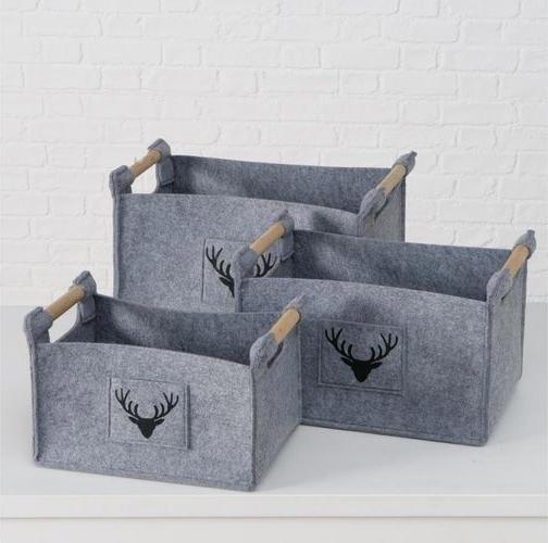 Actual product image Boltze Home Storage Basket Karly Set of 3, Gray (3 x, 50 x 35 x 31.5 cm)