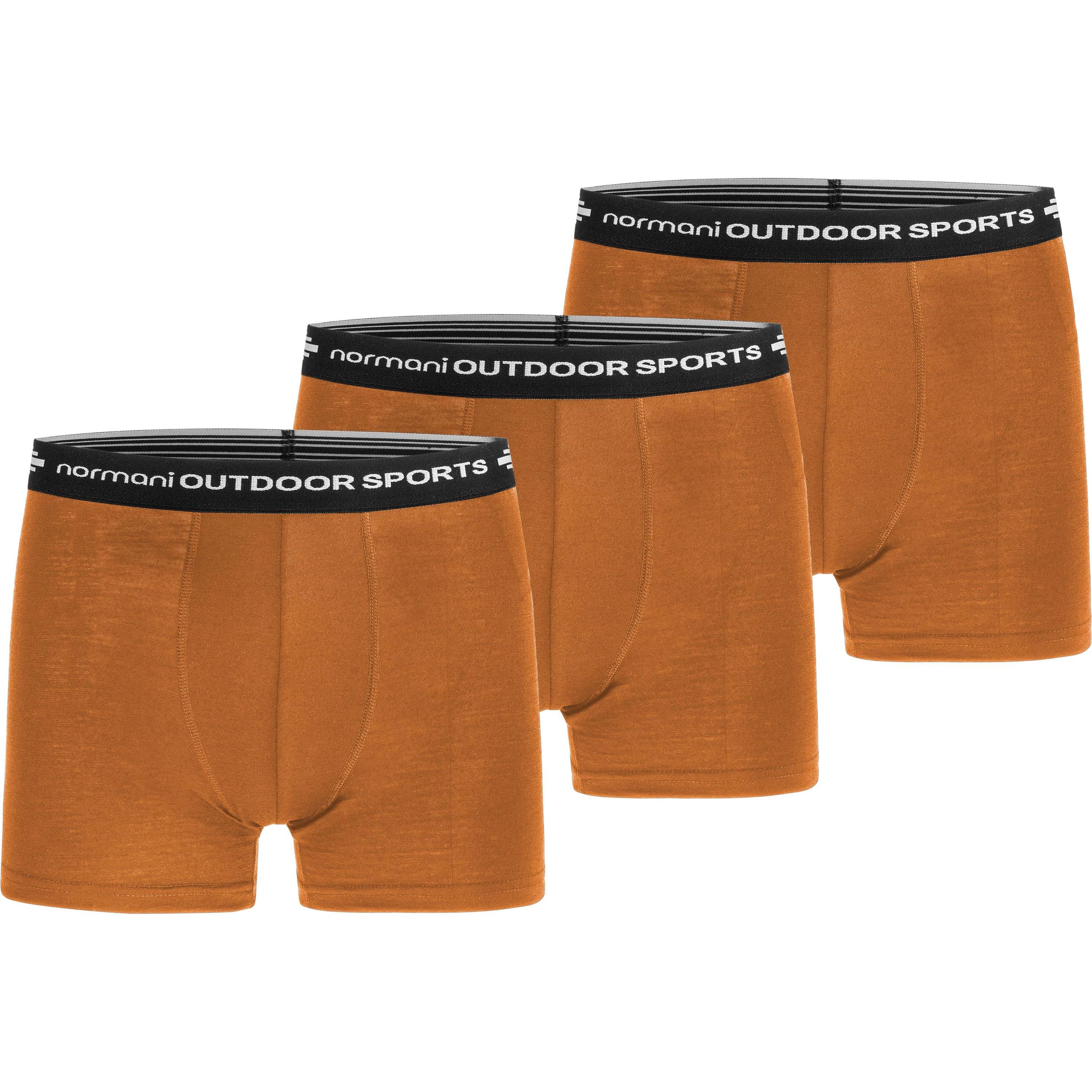Normani, Herren, Unterhosen, 3er Pack Herren Merino Boxershorts Unterhose - 7694, Orange, (S, 3er Pack)