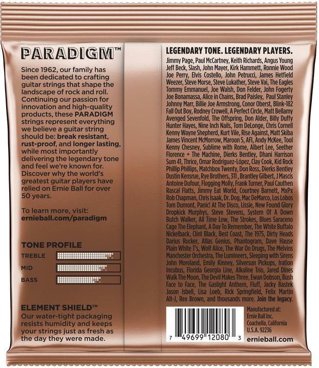 Nährwerte und Zutaten Ernie Ball Paradigm (6x, Gitarre, 0.05")