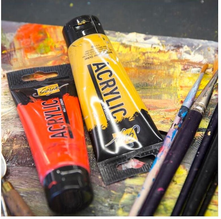 Image du produit Kreul Basic Acryl 100ml (Jaune véritable-Clair, 100 ml)