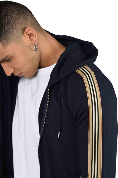 Produktbild Project X Paris Kapuzen-Sweatshirt mit Reissverschluss und Reiterstreifen (L)