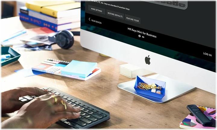 Image du produit Logitech MX Keys Mini for Business (US, Sans fil, Filaire)