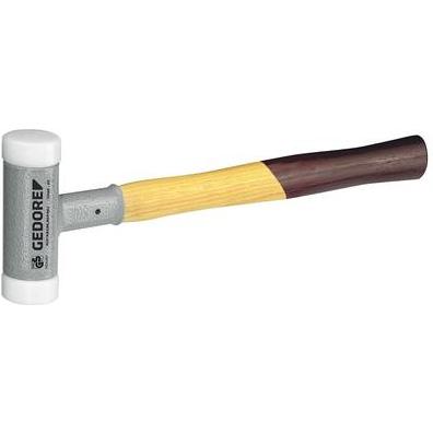 Gedore, Hammer, Rückschlagfreier Schonhammer, Ø 40 mm, Hickorystiel, Austauschbare Polyamid-Köpfe (730 g)