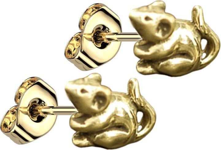 Immagine prodotto Chaotic Trading Ohrstecker vergoldet Maus (Ottone)