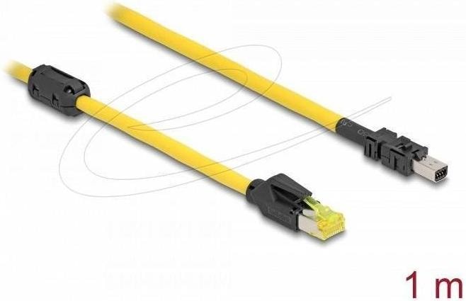 Produktbild Delock Kabel RJ45 Stecker Cat.6 zu Mini I/O 8 Pin D-Form Typ (S/STP, CAT6, 1 m)