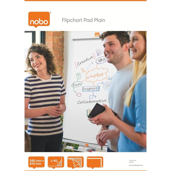 Actual product image Nobo Flipchart pad 58x81cm 34631165 blank 40 sheets