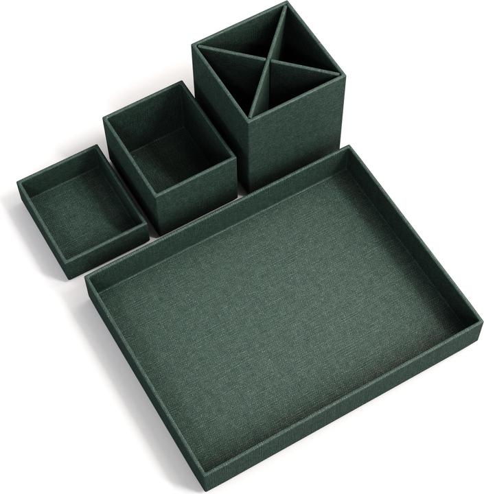Image du produit Bigso BOX OF SWEDEN Stifteköcher Set Lena 7974C5901 Leinen, 4-teilig, dunkelgrün
