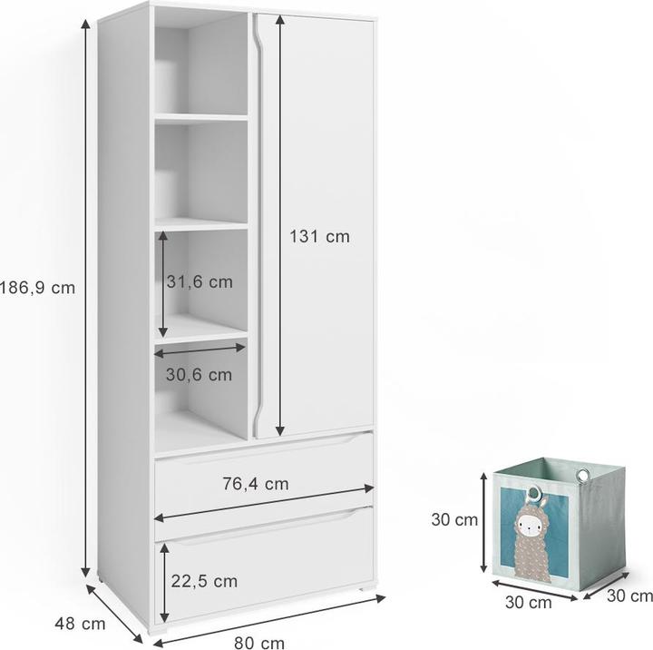 Actual product image Vicco Ruben (80 x 48 x 190 cm)