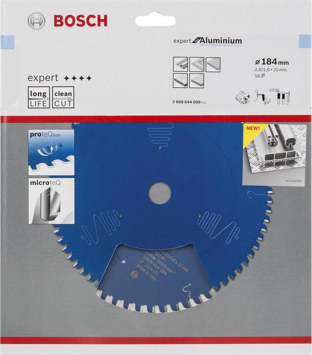 Produktbild Bosch Professional Zubehör Kreissägeblatt Expert for Aluminium, 184 x 20 x 2,6 mm, 56
