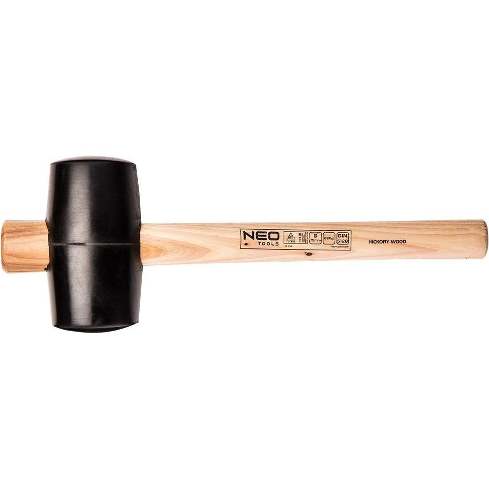 Neo, Hammer, Gummihammer mit Holzstiel 680g 380mm (25-053) (680 g)