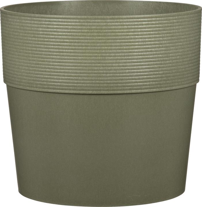 Image du produit Scheurich Groove 21, pot de fleurs/plantes, rond, couleur : kaki, fabriqué avec du plastique recyclé. (20.50 cm)