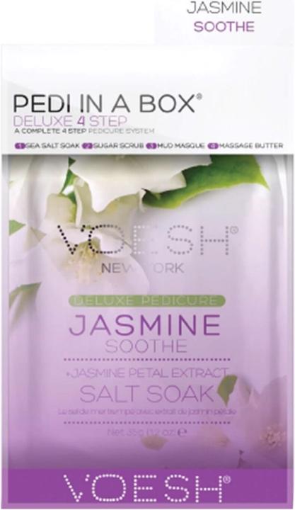 Produktbild Voesh Pedi In A Box Deluxe 4 Step Jasmine Soothe (Fussbad, Fusscrème & Fussgel)