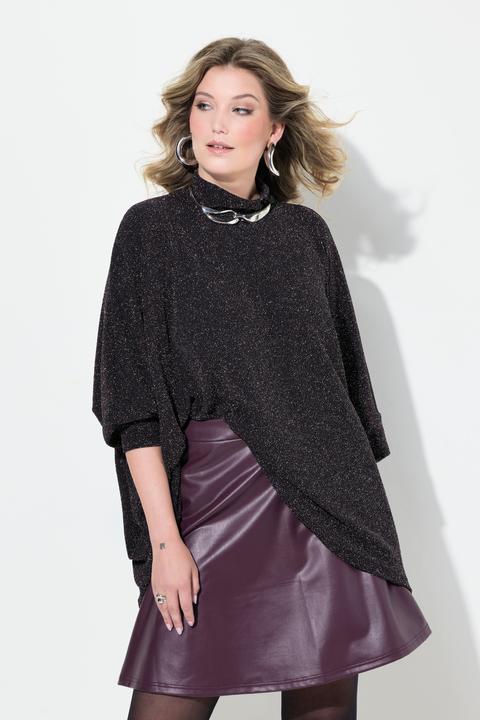 Actual product image Miamoda Glitter Mock Neck Oversized Top (54)