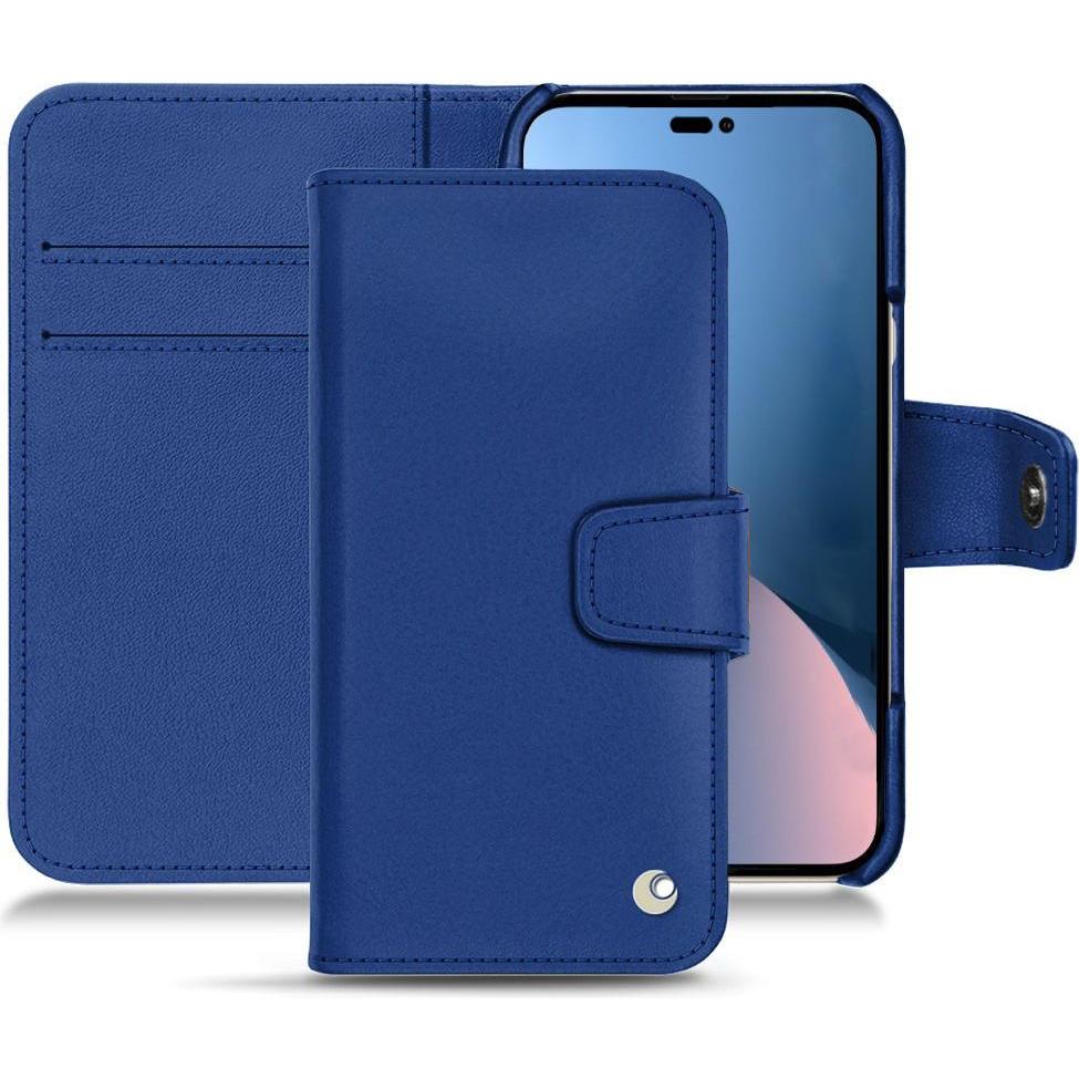 Noreve Lederschutzhülle Wallet (Apple iPhone 14 Plus), Smartphone Hülle, Blau