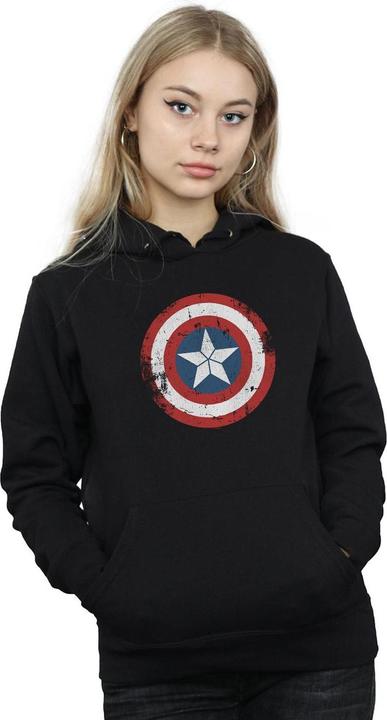 Immagine prodotto Captain America Civil War Distressed Shield Felpa con Cappuccio Donna (L)