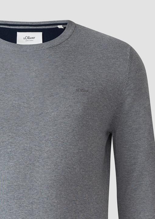 Produktbild s.Oliver Strickpullover Baumwollpullover mit Logo-Stickerei (XXL)