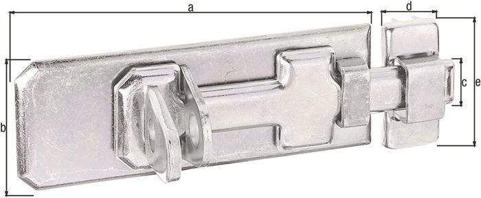 Produktbild GAH Sicherheits-Schlossriegel Länge 140 mm Breite 55 Stahl galvanisch gelb verzinkt (Sicherheitsriegel, 1 Stk.)