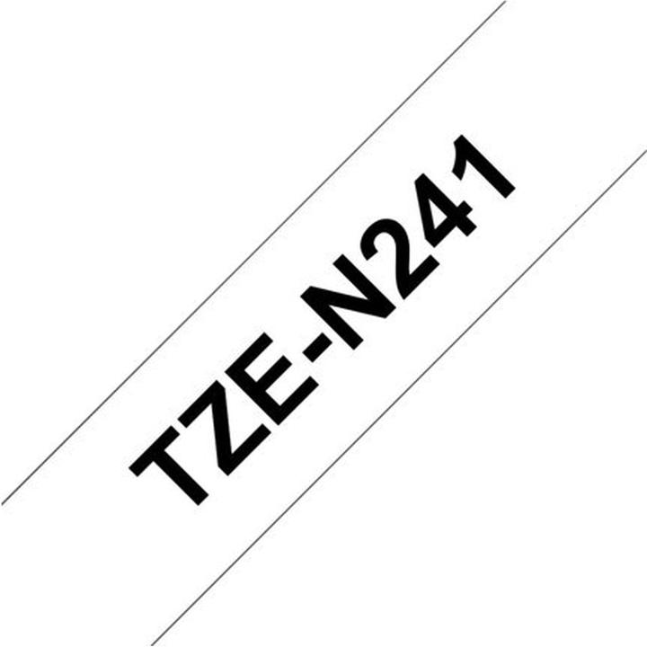 Produktbild Brother Beschriftungsband TZe-N241 Schwarz auf Weiss (1.80 cm, Weiss)
