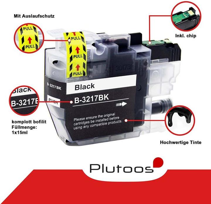 Produktbild Plutoos Brother LC-3217 Patrone XXL kompatibel, Black LC-3217 BK (BK)