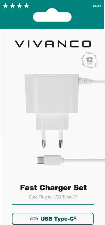 Actual product image Vivanco Fast Charger Set, USB Type-C fast charger, 12W (12 W)