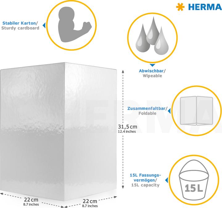 Produktbild HERMA Papierkorb (15 l)