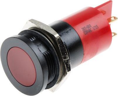 Produktbild RS PRO LED flach 22mm schwarz 230VAC rot