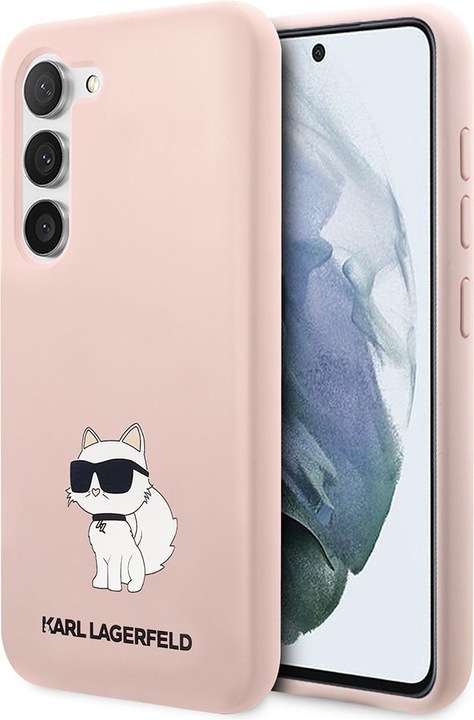 Karl Lagerfeld KLHCS23SSNCHBCP S23 S911 étui rigide rose/rose Silicone Choupette (Samsung Galaxy S23)