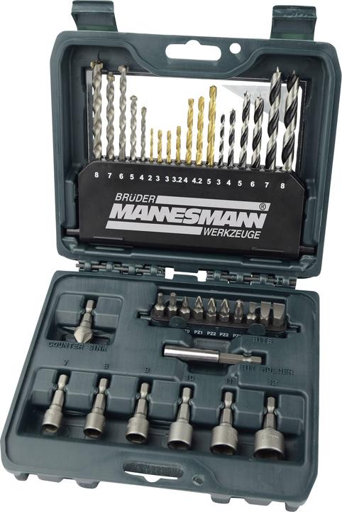 Image du produit Mannesmann Assortiment de forets universels 36e (3 mm, 4 mm, 5 mm, 6 mm, 7 mm, 8 mm)