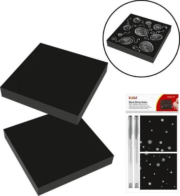 Produktbild Eagle Selbstklebendes Notizbuch 75x75 + 2+2 EAGLE-Stifte (Blanko)