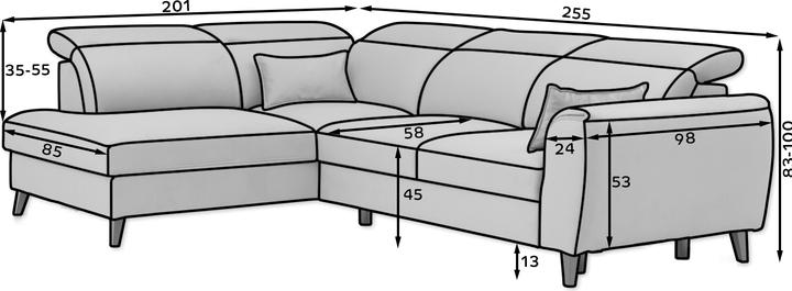 Produktbild ELTAP Noble (Bettsofa, Ecksofa, 4-Sitzer)