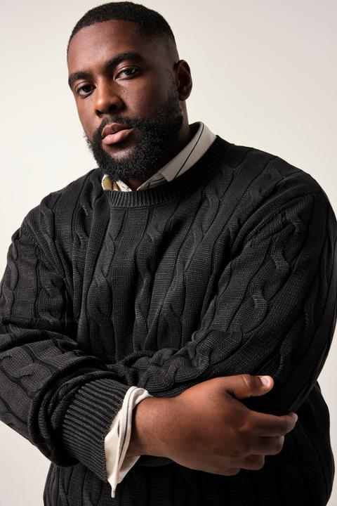 Actual product image Sthuge Pullover, Zopfstrick, Vintage Look, bis 7 XL (6XL)