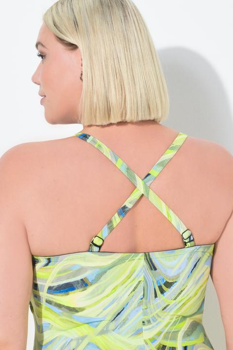 Immagine prodotto Ulla Popken Costume da bagno con fantasia a onde, zip e coppe morbide (44)