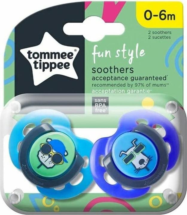 Actual product image Tommee Tippee Silicone dummy FUN STYLE, 0-6 months, 2 pcs., 43335703 (2x, 0 - 6 Months)
