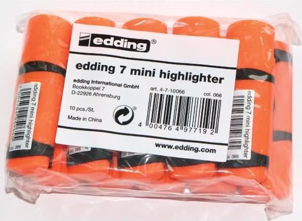 Actual product image Edding 7 MINI - Highlighter (10x)