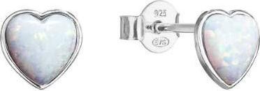 Produktbild Evolution Group Silver earrings Hearts with opals 11337.1 white (L)